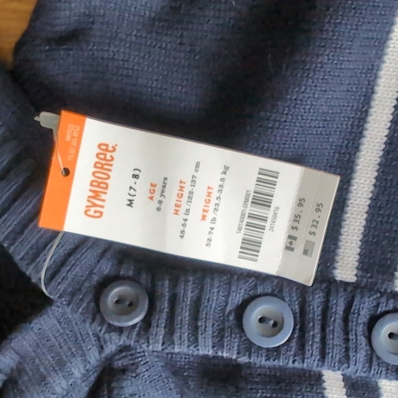 NWT Navy Striped Hooded Sweater - Picture 4 of 5